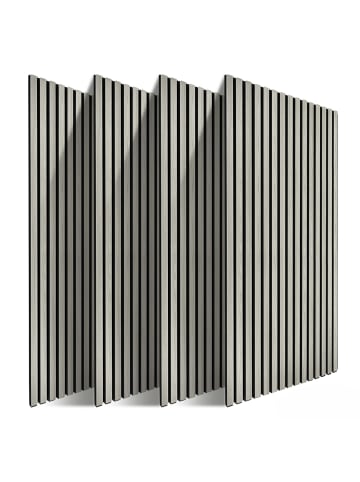 relaxdays 4 x Akustikpaneele in Hellgrau - (B)60 x (H)120 cm