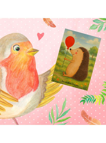 Mr. & Mrs. Panda babykarte Igel Luftballon Design ohne Spruch in Weiß