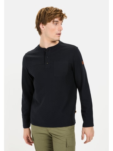 Camel Active Langarm Henley mit Brusttasche in Dunkelblau