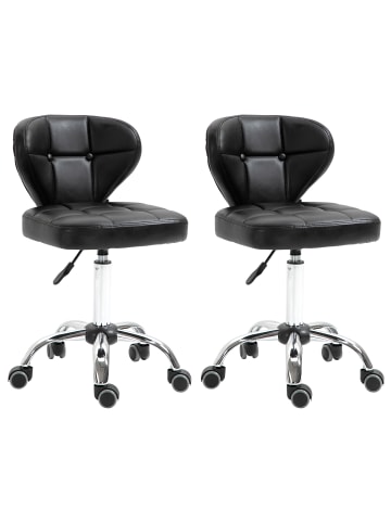 HOMCOM Arbeitshocker-45B x 47T x 72-87H cm-Schwarz