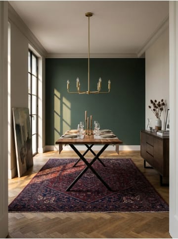 KADIMA DESIGN Esstisch Massivholz Industrial, Akazie kompakt mit X-Beinen