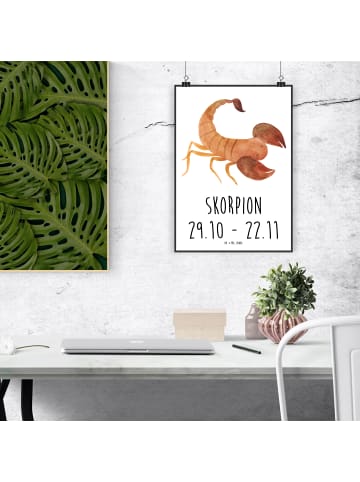 Mr. & Mrs. Panda Print Sternzeichen Skorpion Classic mit Spruch in Weiß