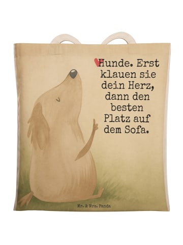 Mr. & Mrs. Panda Tote Bag Hund Liebe Design mit Spruch in Weiß