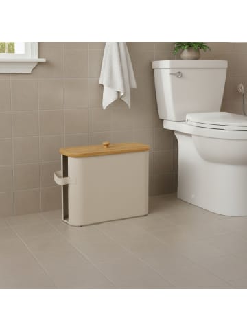 relaxdays Toilettenpapier Aufbewahrung in Beige - (B)45 x (H)33 x (T)16 cm