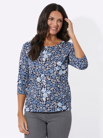 Sieh an! 3/4-Arm-Shirt in marine-himmelblau-bedruckt