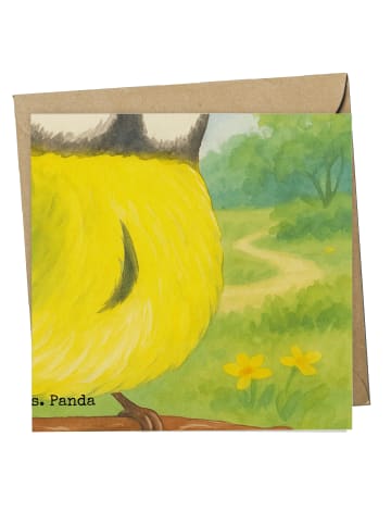 Mr. & Mrs. Panda Grußkarte Vogel Blaumeise Design ohne Spruch in Weiß