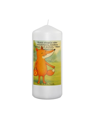 Mr. & Mrs. Panda Kerze Fuchs Laterne Design mit Spruch in Weiß