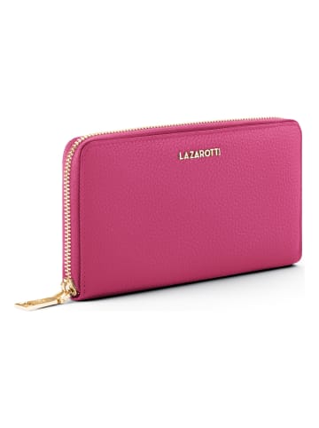 Lazarotti Bologna Leather XL Zip-Around Geldbörse Leder 19 cm in hot pink