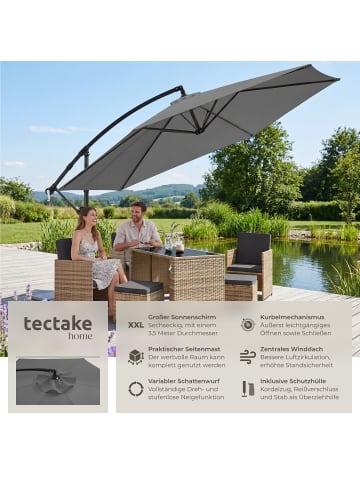 tectake freiarmschirm Artemis 360° drehbar mit UV-Schutz