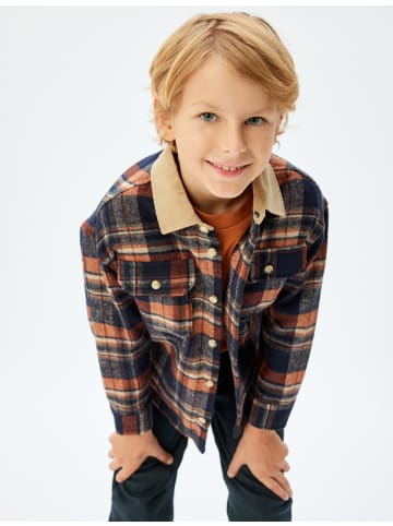 KOTON Shirt in Marineblau Karomuster