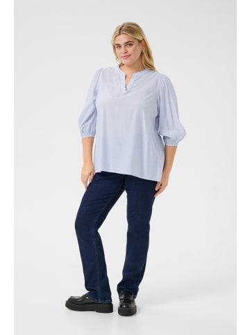 KAFFE curve Langarm-Bluse KCmilana in Blue/White Stripe