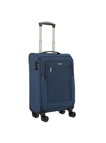 D&N Travel Line 6854 4-Rollen Kabinentrolley 55 cm in blau grau petrol