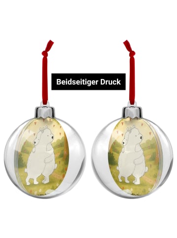 Mr. & Mrs. Panda Weihnachtskugel Eisbär Umarmen Design ohne Spruch in Weiß
