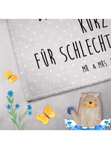 Mr. & Mrs. Panda Frotteetuch Axolotl Glücklich mit Spruch in Grau Pastell