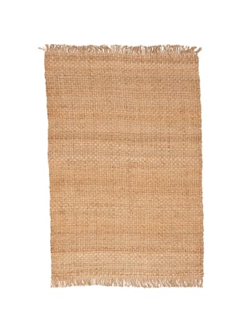 Pergamon Naturfaser Teppich Jute Salsa mit Fransen in Beige