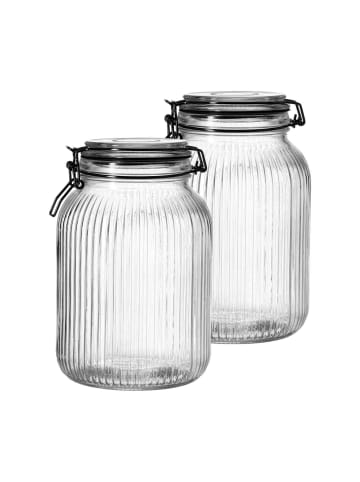 Ritzenhoff & Breker 2er Set Vorratsgläser mit Clip-Verschluss Lumos 1,9 l transparent in transparent