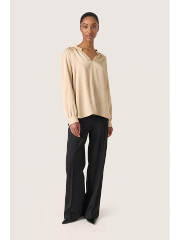 Soaked in Luxury Langarm-Bluse SLIoana Gerade Passform in Irish Cream
