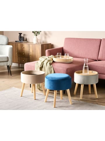 Beliani Hocker NEELY in Blau - (W) 39 x (H) 43 x (L) 39 cm