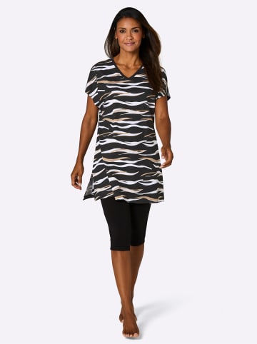 WITT WEIDEN Capri-Anzug in schwarz-camel-bedruckt