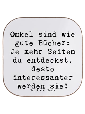 Mr. & Mrs. Panda Bierdeckel Spruch Onkel Bücher mit Spruch in Weiß