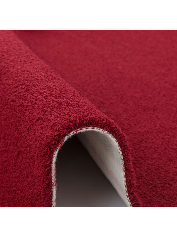 Snapstyle Luxus Läufer Hochflor Shaggy Teppich Velvet in Weinrot