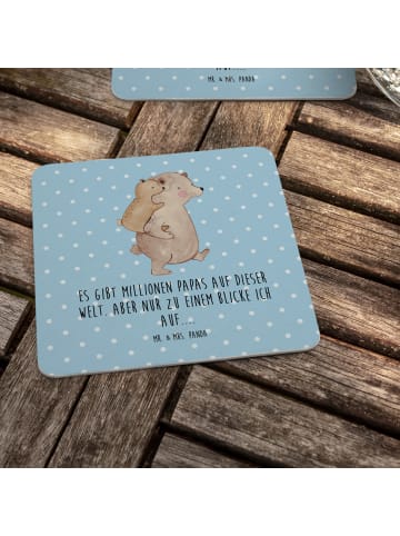 Mr. & Mrs. Panda Tischuntersetzer Papa Bär mit Spruch in Blau Pastell