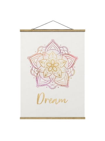 WALLART Stoffbild - Mandala Illustration Dream gold rosa in Gold