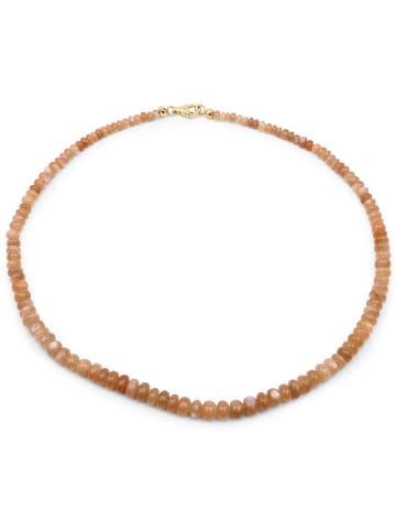 Xen Collier "Peach Mondstein Rondelle" in Braun