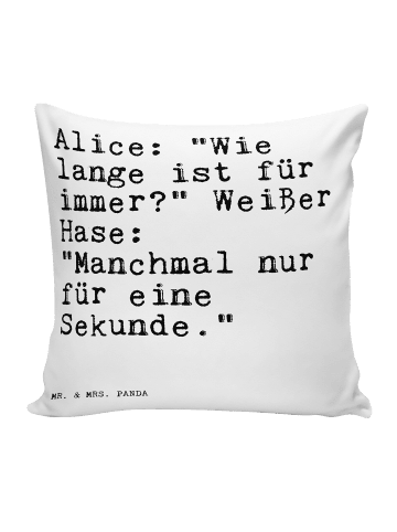 Mr. & Mrs. Panda 40x40 Kissen AliZeichen: "Wie lange ist... mit Spruch in Weiß
