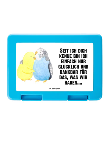 Mr. & Mrs. Panda Bentobox Wellensittich Liebe mit Spruch in Weiß