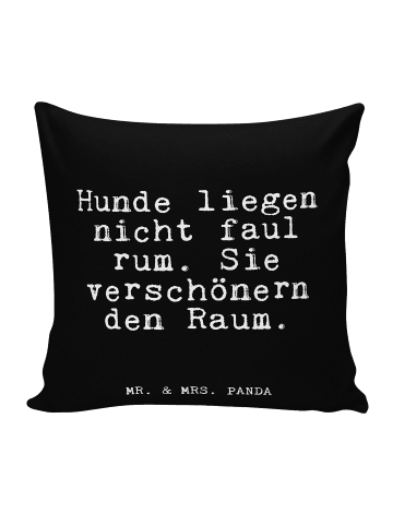Mr. & Mrs. Panda Kopfkissen Hunde liegen nicht faul... mit Spruch in Schwarz
