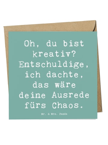 Mr. & Mrs. Panda Klappkarte Spruch Kreatives Chaos mit Spruch in Meeresbrise