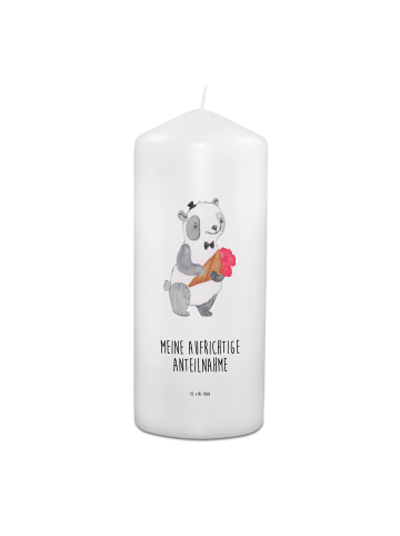 Mr. & Mrs. Panda Kondolenzkerze Panda Anteilnahme mit Spruch in Weiß