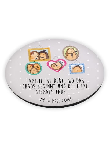 Mr. & Mrs. Panda Rund Magnet Igel Familie mit Spruch in Grau Pastell