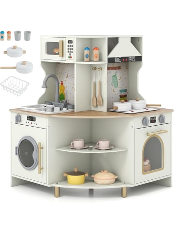 COSTWAY Kinderküche Eck ab 3 Jahren in Beige