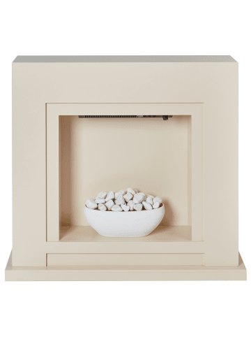 Beliani Elektrokamin mit Heizfunktion SAHARA in Beige/Weiß
