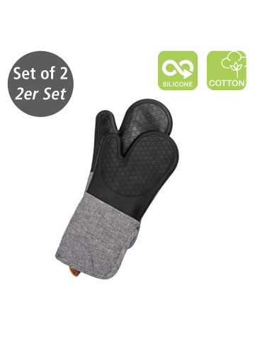Wenko Topfhandschuhe Silikon Mod. Ada Schwarz, 2er, Topfhandschuhe Silikon Ada Schwarz, 2er in Grau