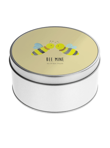 Mr. & Mrs. Panda Teedose Biene Liebe mit Spruch in Gelb Pastell