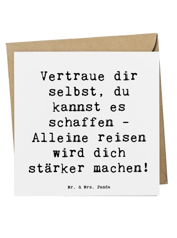 Mr. & Mrs. Panda Geburtskarte Spruch Alleine Reisen unternehmen ... in Weiß