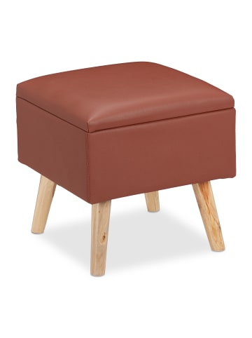 relaxdays Sitzhocker in Braun - (B)40x (H)40 x (T)40 cm