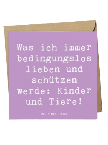 Mr. & Mrs. Panda Klappkarte Spruch Schutz für Kinder mit Spruch in Lavendeltraum