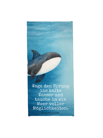 Mr. & Mrs. Panda Badehandtuch Orca Design mit Spruch in OZeichenanblue