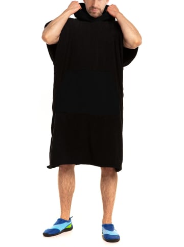 Aquarti Aquarti Damen Herren Badeponcho Frottee in schwarz