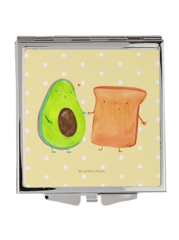 Mr. & Mrs. Panda Handtaschenspiegel quadratisch Avocado Toast oh... in Gelb Pastell