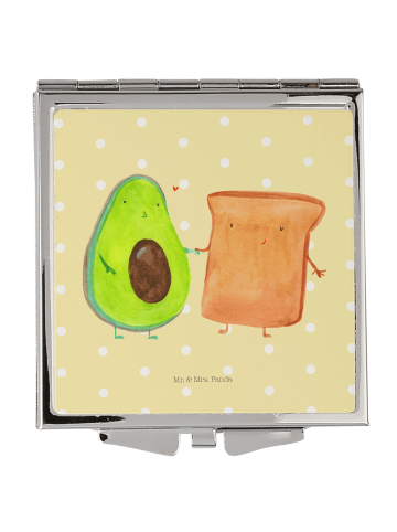 Mr. & Mrs. Panda Kosmetikspiegel klappbar Avocado Toast ohne Spruch in Gelb Pastell