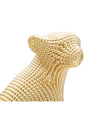 Mauro Ferretti Leopard aus goldenem Kunstharz, 23 x 15,5 x 29 cm