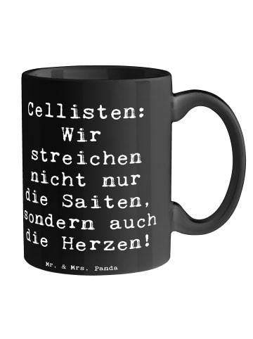 Mr. & Mrs. Panda Keramiktasse Spruch Zeichenllo Herz mit Spruch in Schwarz