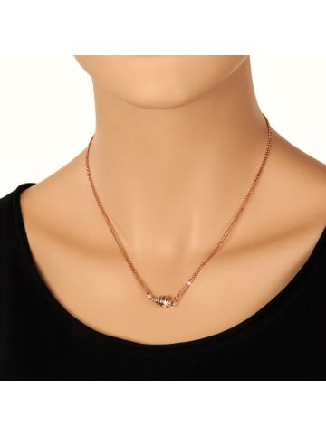 SilberDream 925  Silber vergoldet (Roségold 333) Damen SilberDream Kette Kugel  ca. 45cm