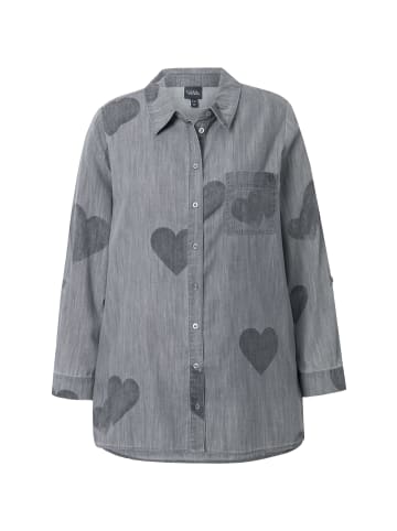 Ulla Popken Hemdbluse in light grey denim