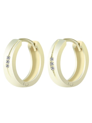 Adeliás Damen Ohrringe – Klappcreole aus 333 Gold mit Zirkonia in gold